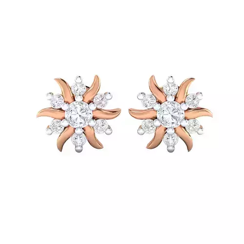 Women Stud Earrings STL JCD OBJ FBX Renders Details