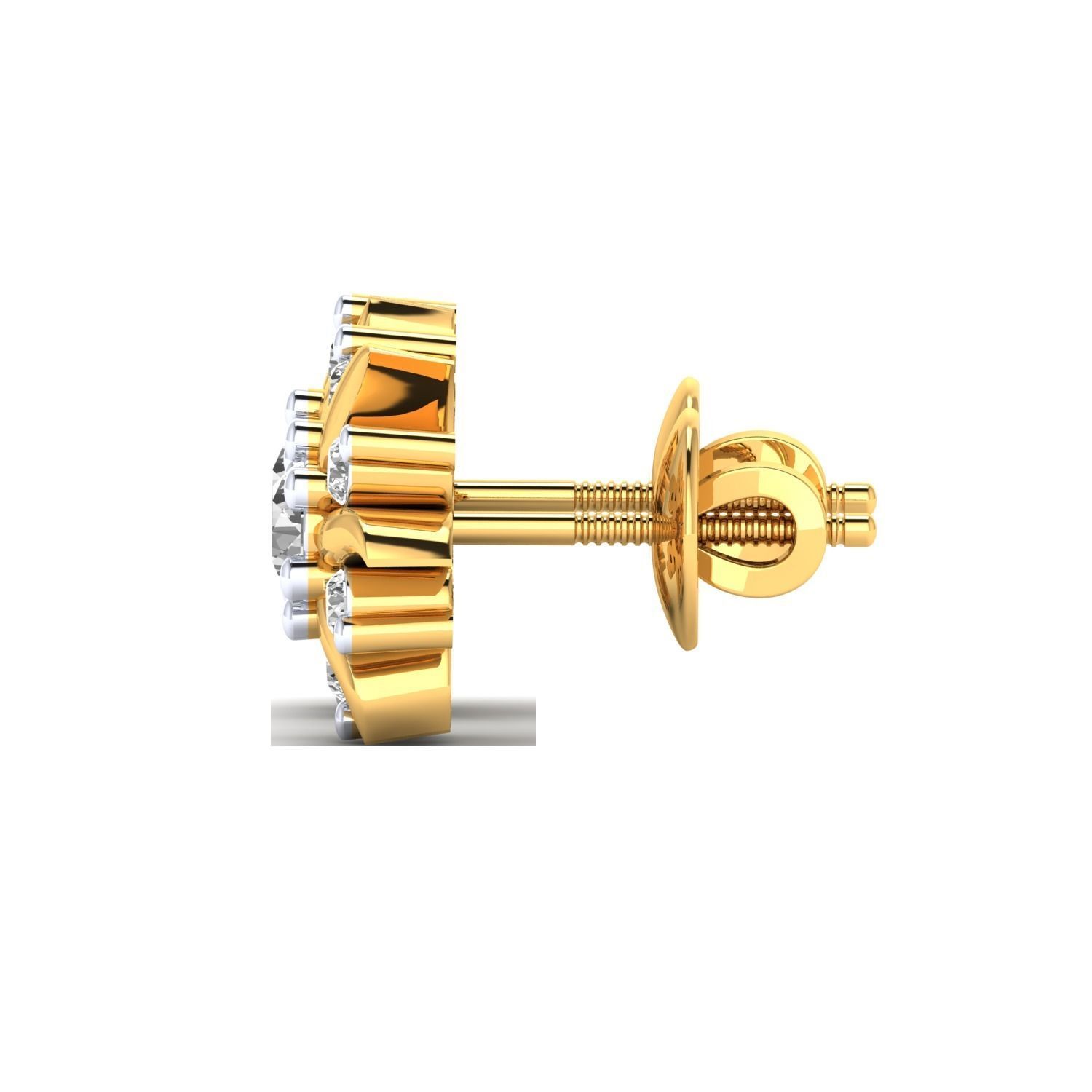 Women Stud Earrings STL JCD OBJ FBX Renders Details 3D print model_17