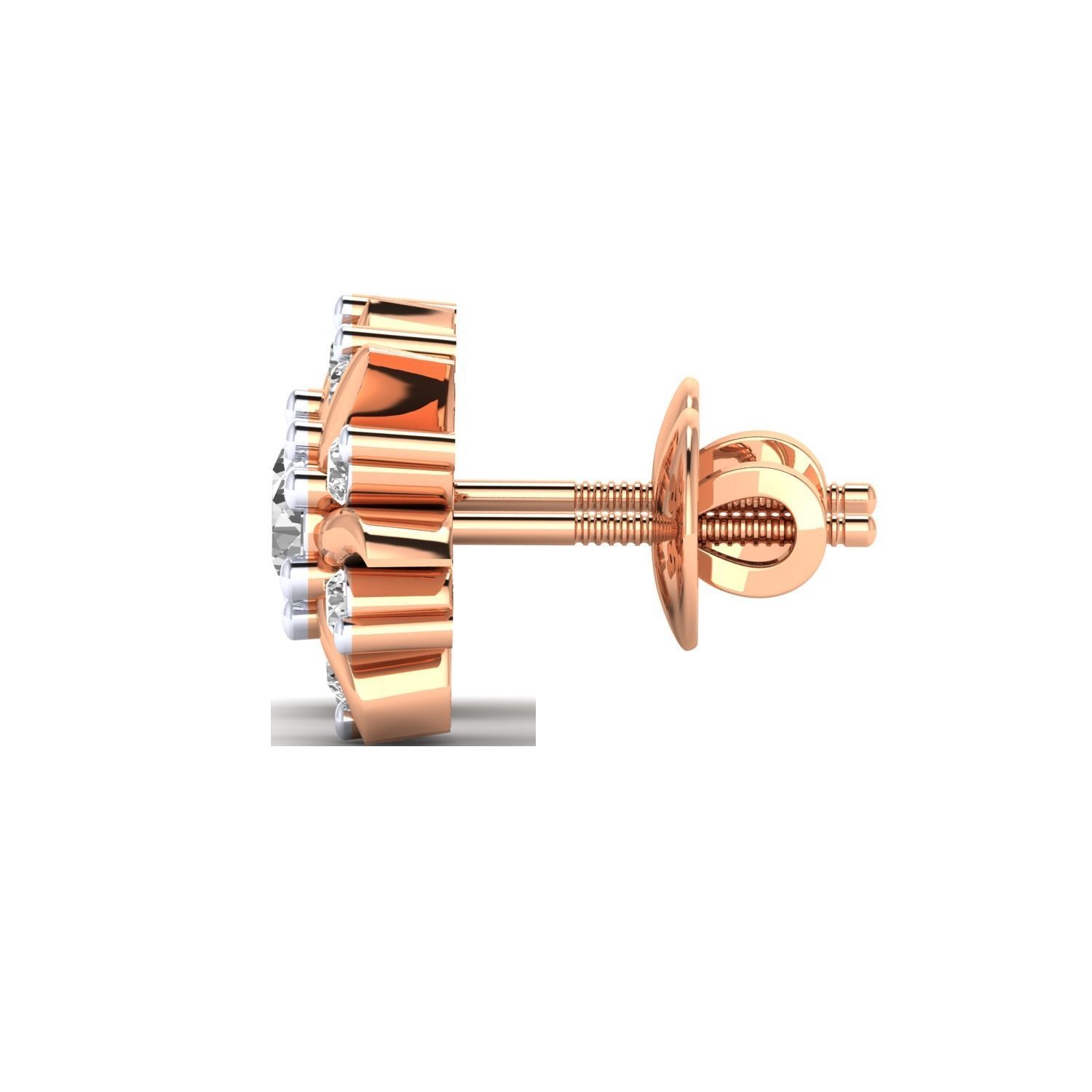 Women Stud Earrings STL JCD OBJ FBX Renders Details 3D print model_13