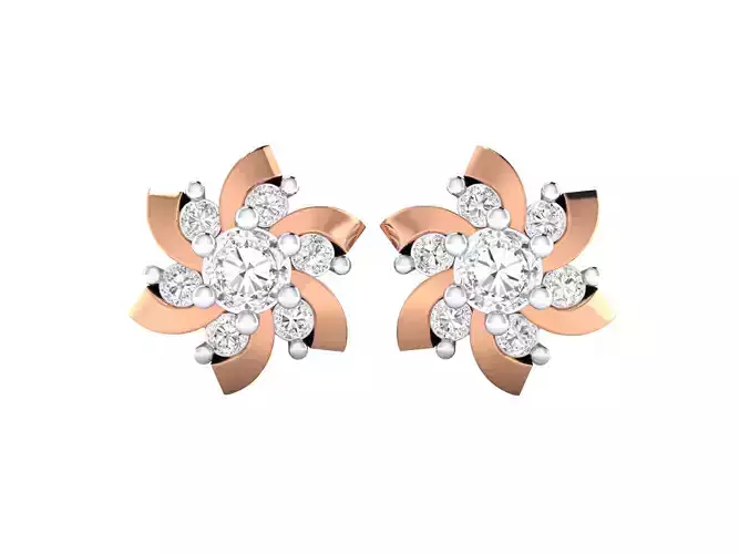 Women Stud Earrings STL JCD OBJ FBX Renders Details