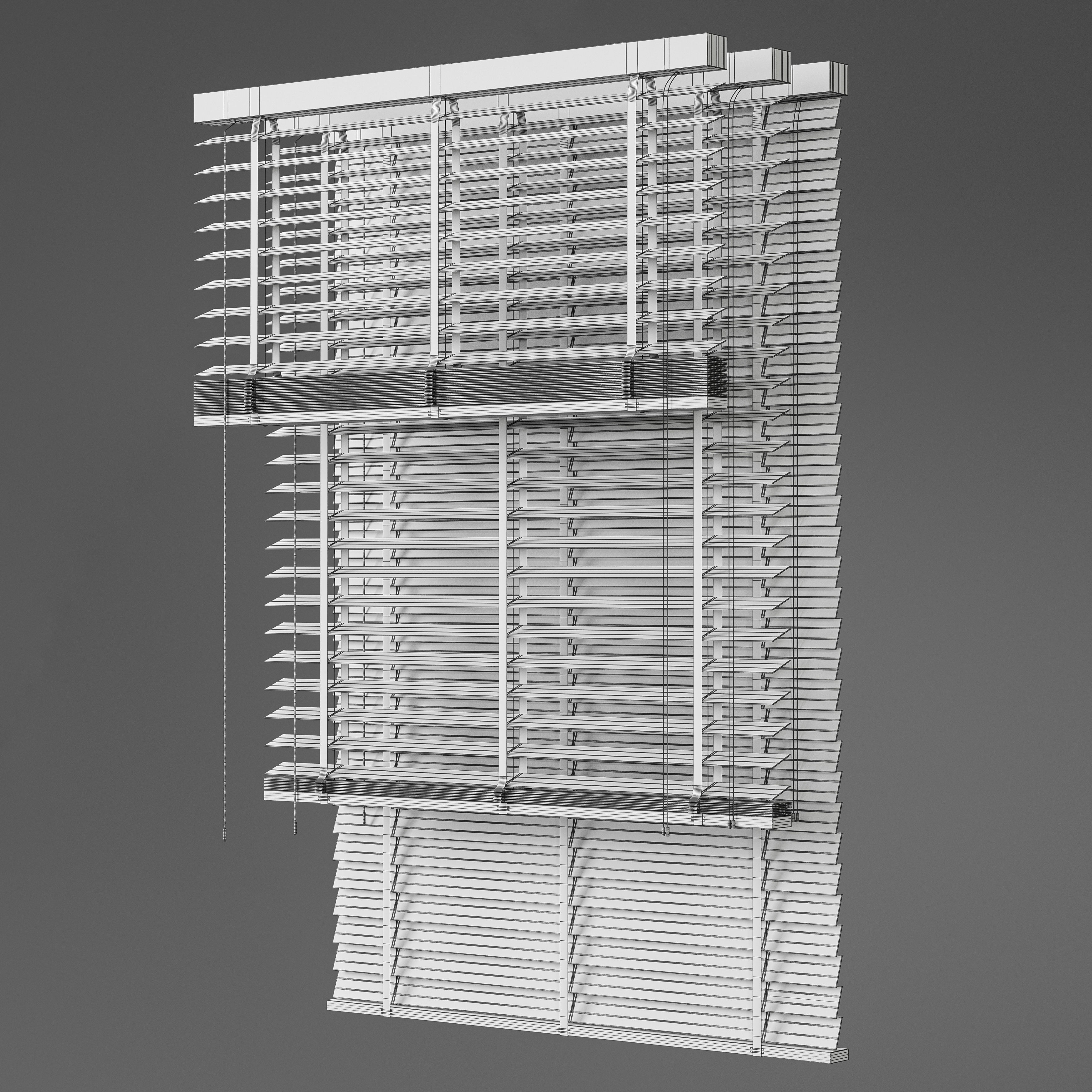 Wooden blinds Set 05 3D model_5