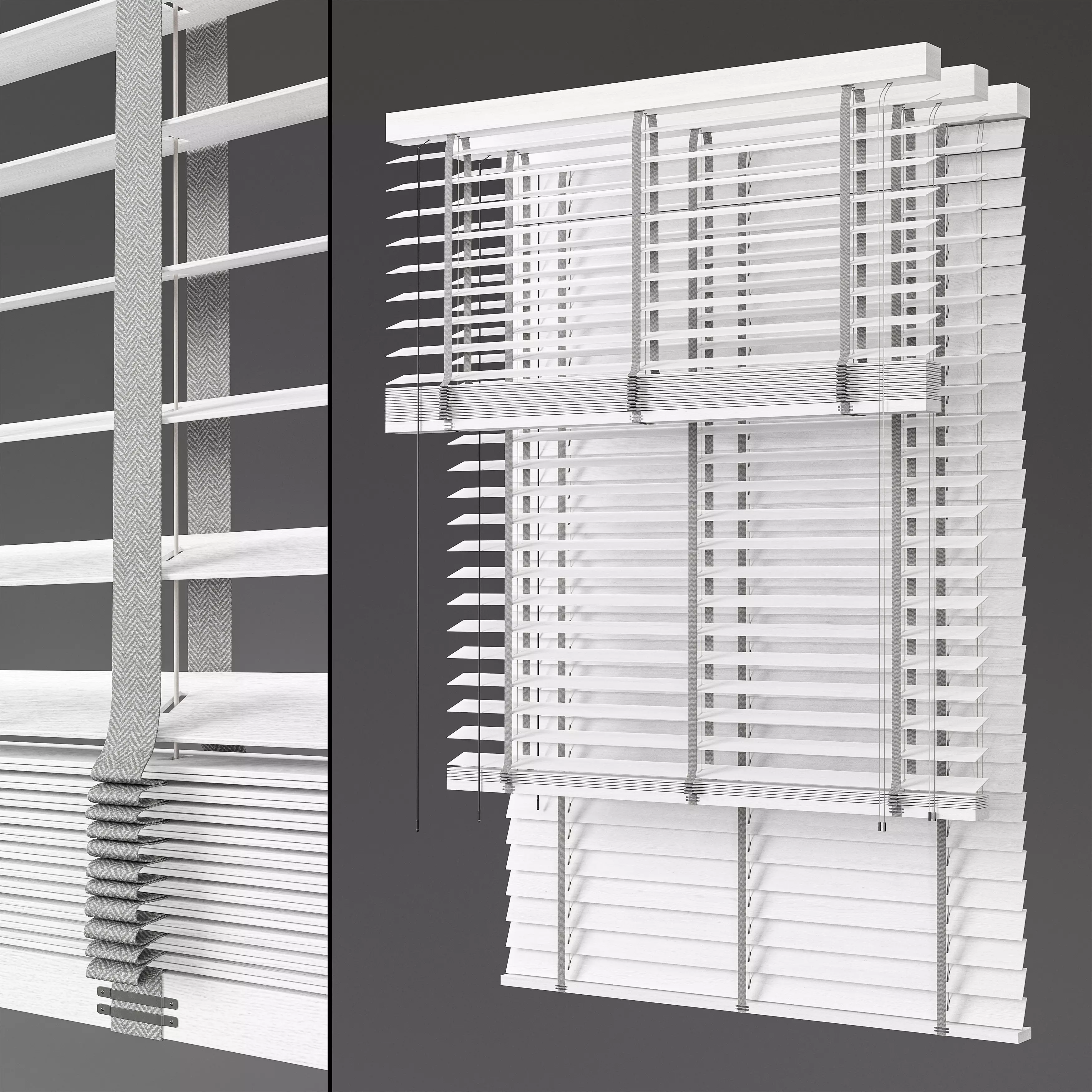 Wooden blinds Set 05 3D model_0