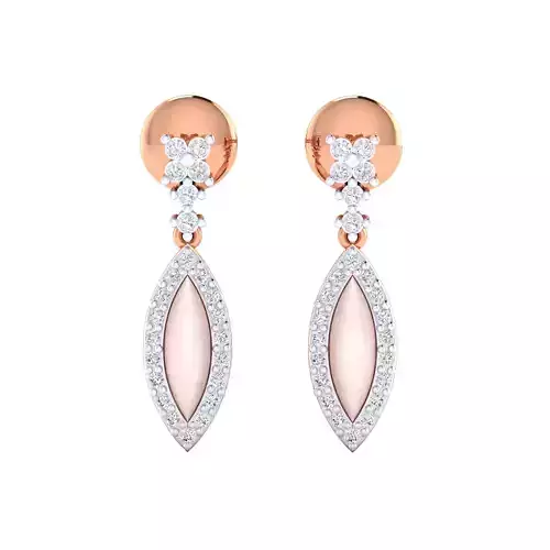 Women Long Drop Earrings STL JCD OBJ FBX Renders Details
