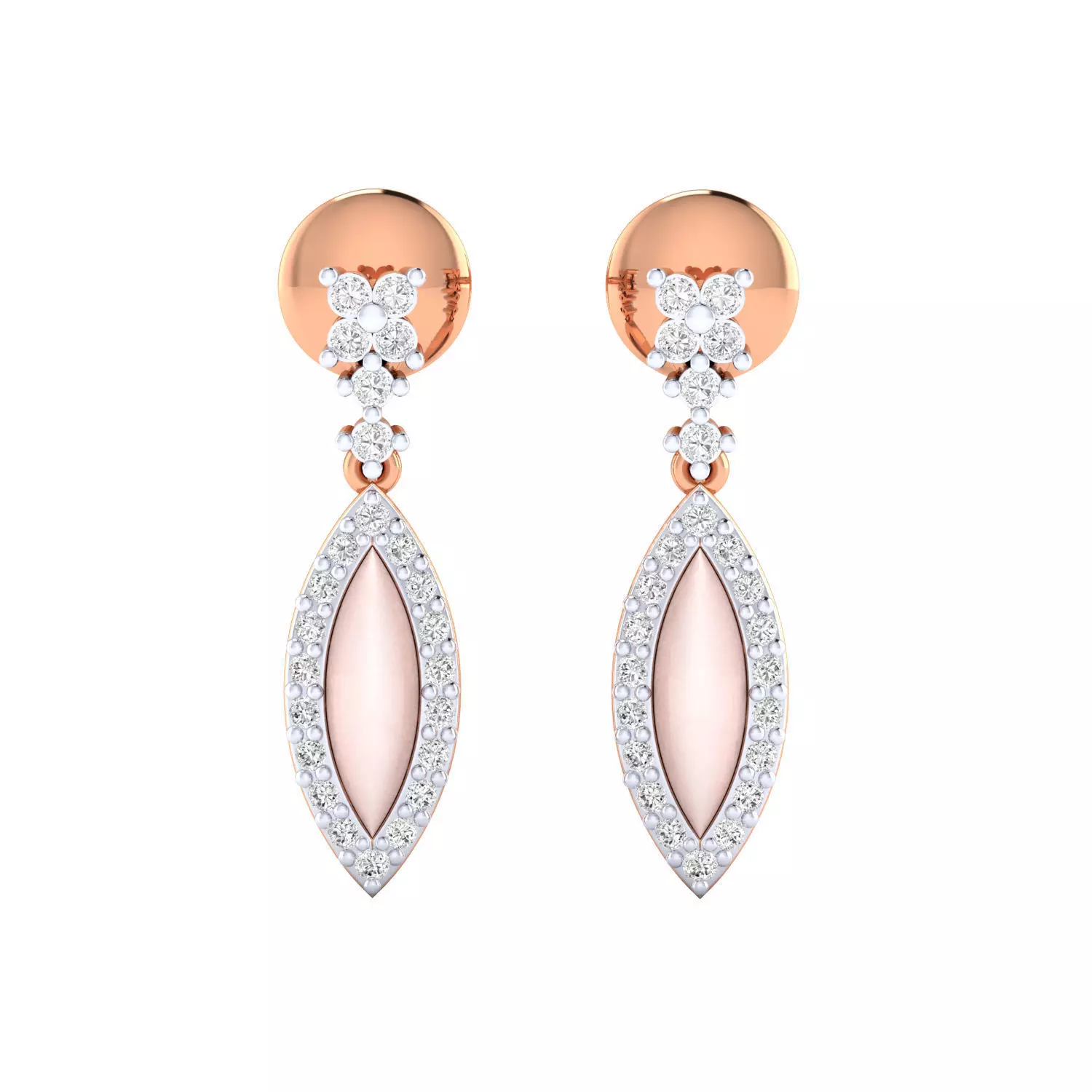 Women Long Drop Earrings STL JCD OBJ FBX Renders Details 3D print model_0