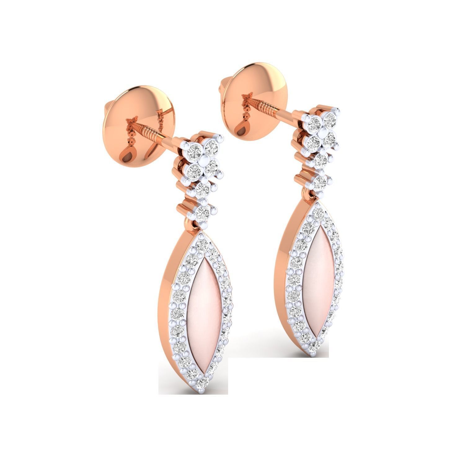 Women Long Drop Earrings STL JCD OBJ FBX Renders Details 3D print model_2