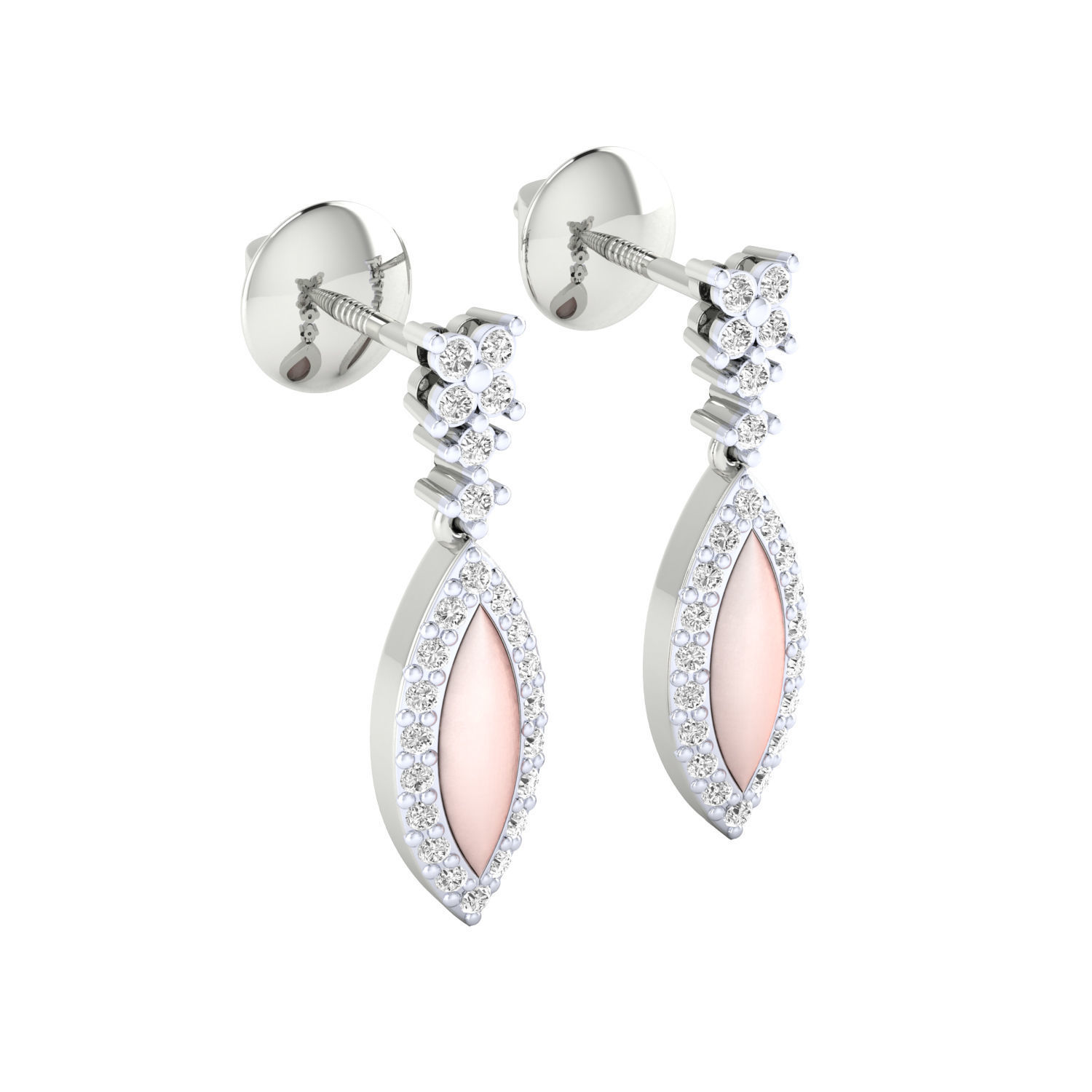 Women Long Drop Earrings STL JCD OBJ FBX Renders Details 3D print model_3