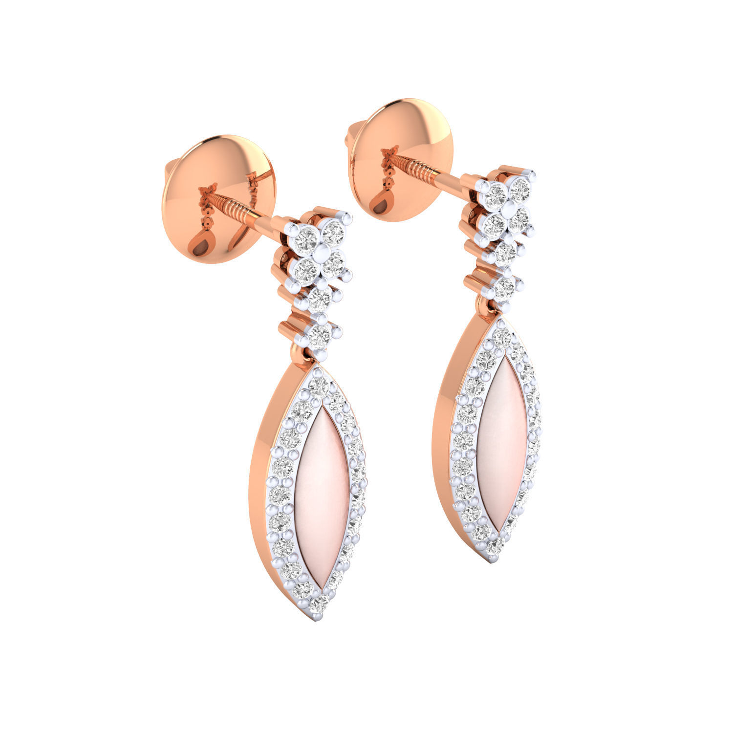 Women Long Drop Earrings STL JCD OBJ FBX Renders Details 3D print model_1