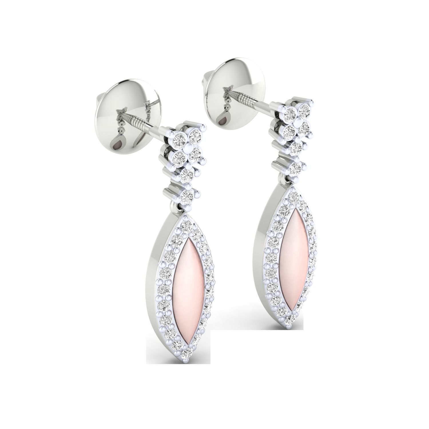 Women Long Drop Earrings STL JCD OBJ FBX Renders Details 3D print model_4