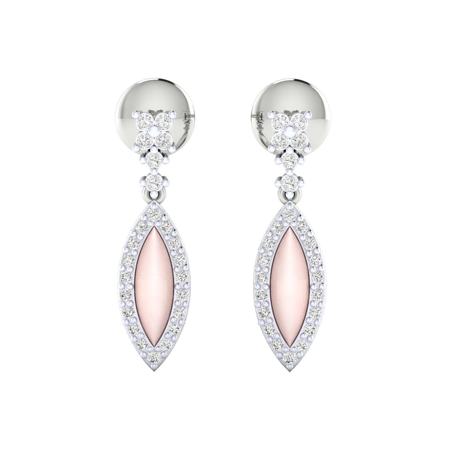 Women Long Drop Earrings STL JCD OBJ FBX Renders Details 3D print model_14