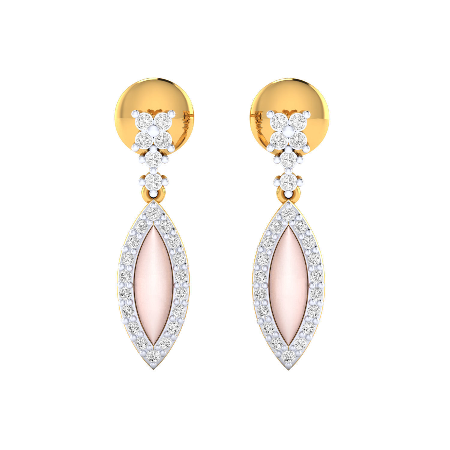 Women Long Drop Earrings STL JCD OBJ FBX Renders Details 3D print model_16