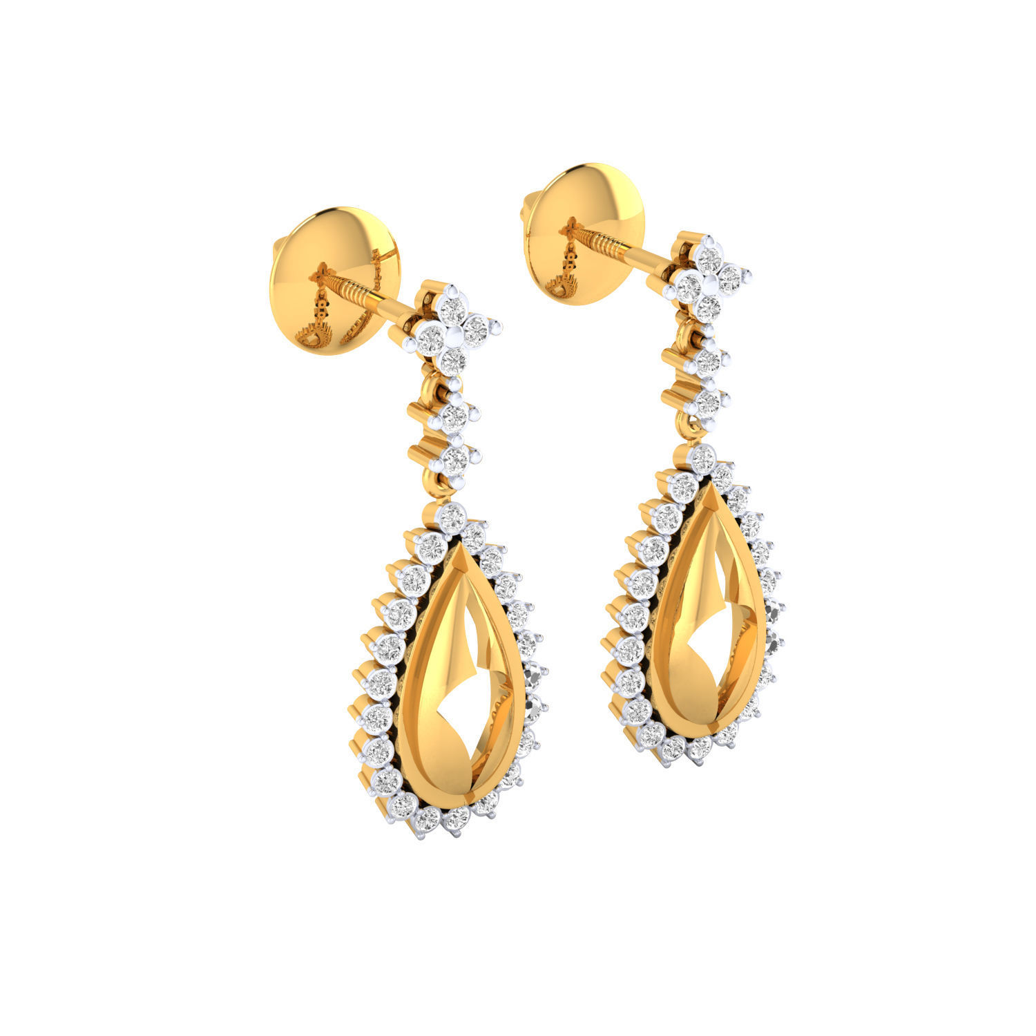 Women Long Drop Earrings STL JCD OBJ FBX Renders Details 3D print model_5