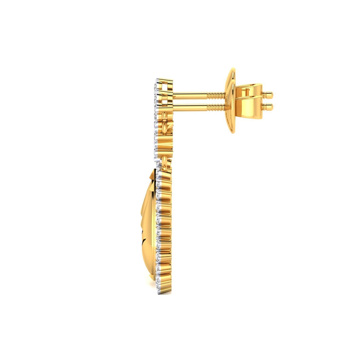 Women Long Drop Earrings STL JCD OBJ FBX Renders Details 3D print model_12