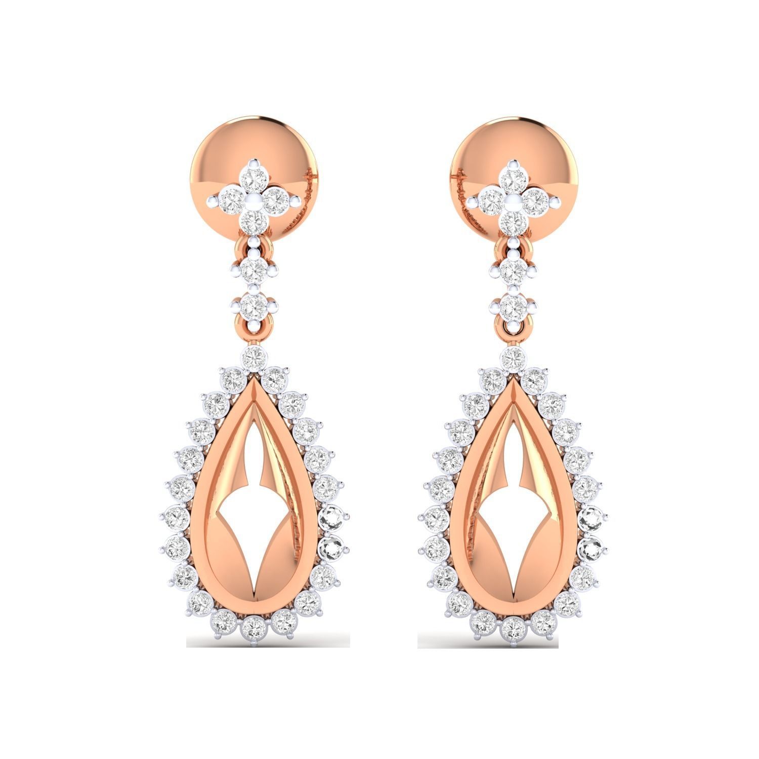 Women Long Drop Earrings STL JCD OBJ FBX Renders Details 3D print model_14