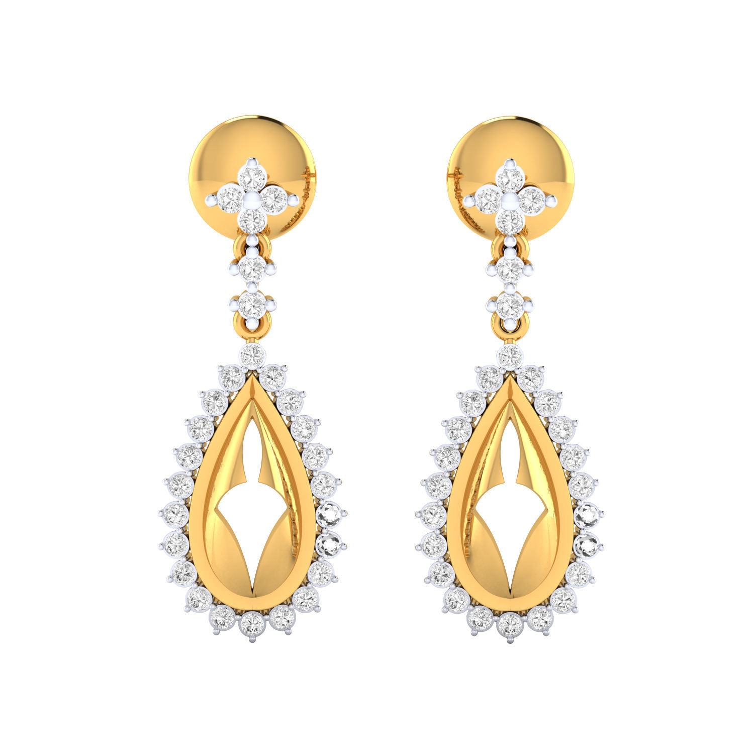 Women Long Drop Earrings STL JCD OBJ FBX Renders Details 3D print model_17