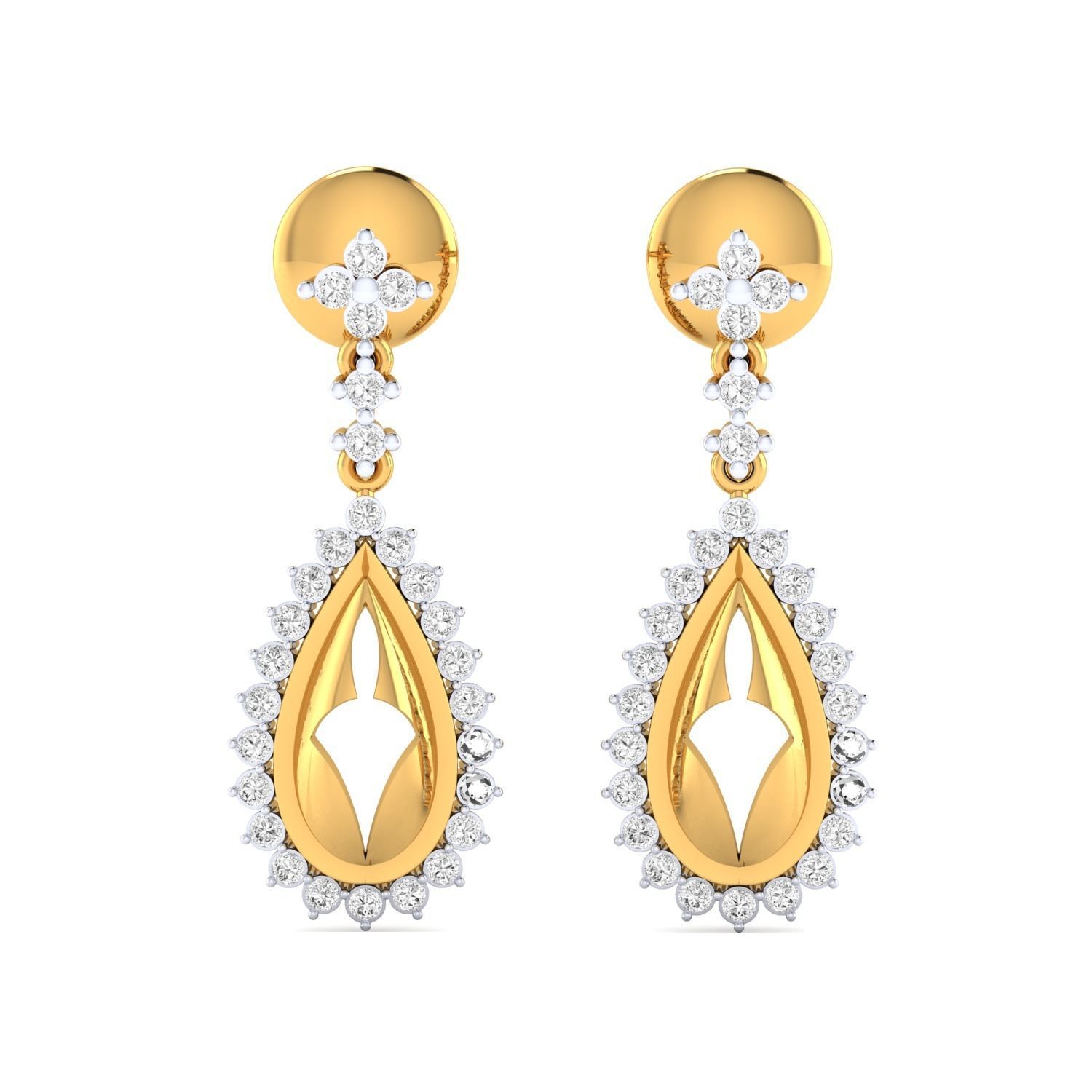 Women Long Drop Earrings STL JCD OBJ FBX Renders Details 3D print model_18