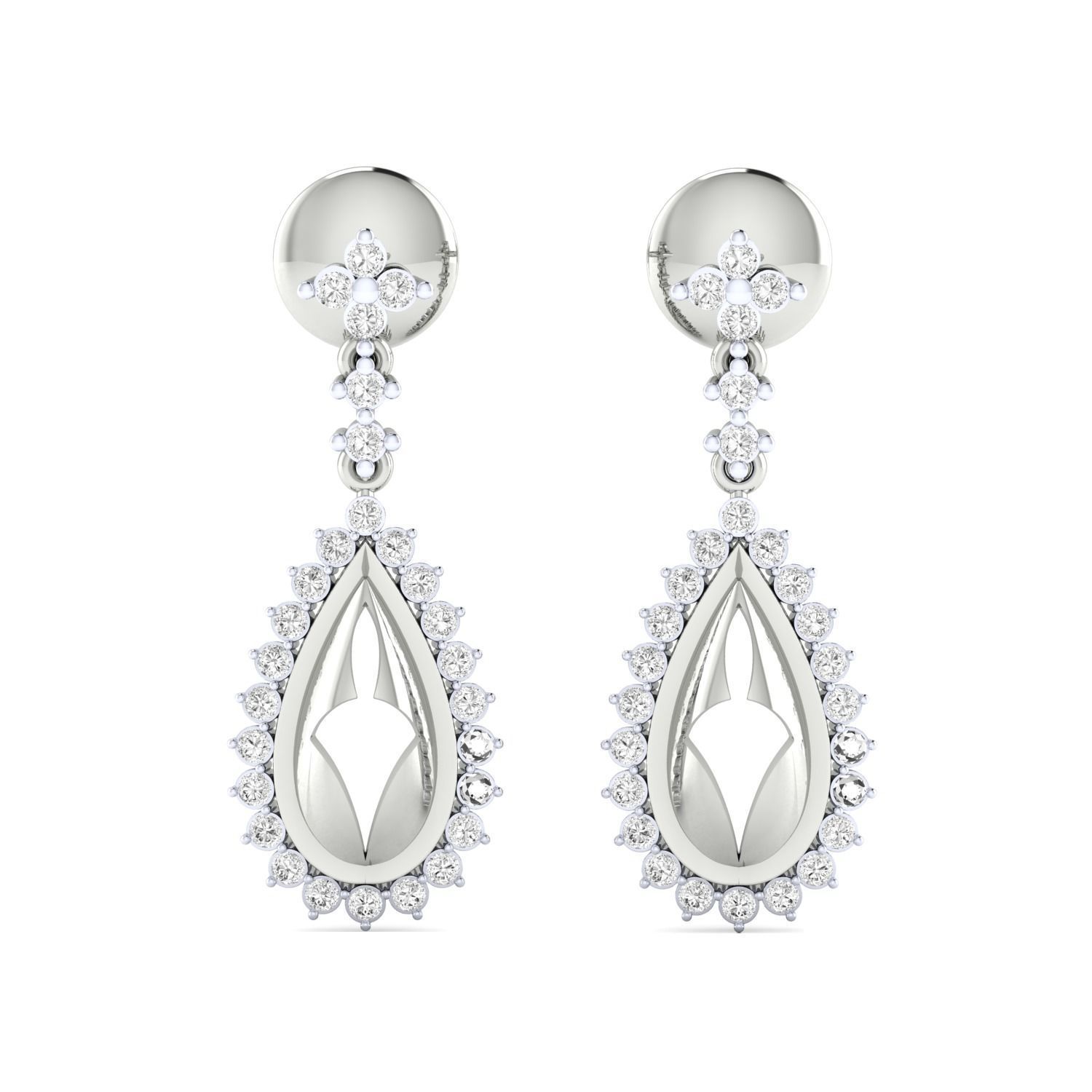 Women Long Drop Earrings STL JCD OBJ FBX Renders Details 3D print model_16