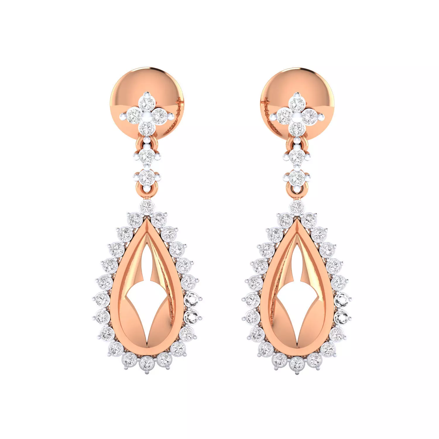 Women Long Drop Earrings STL JCD OBJ FBX Renders Details 3D print model_0