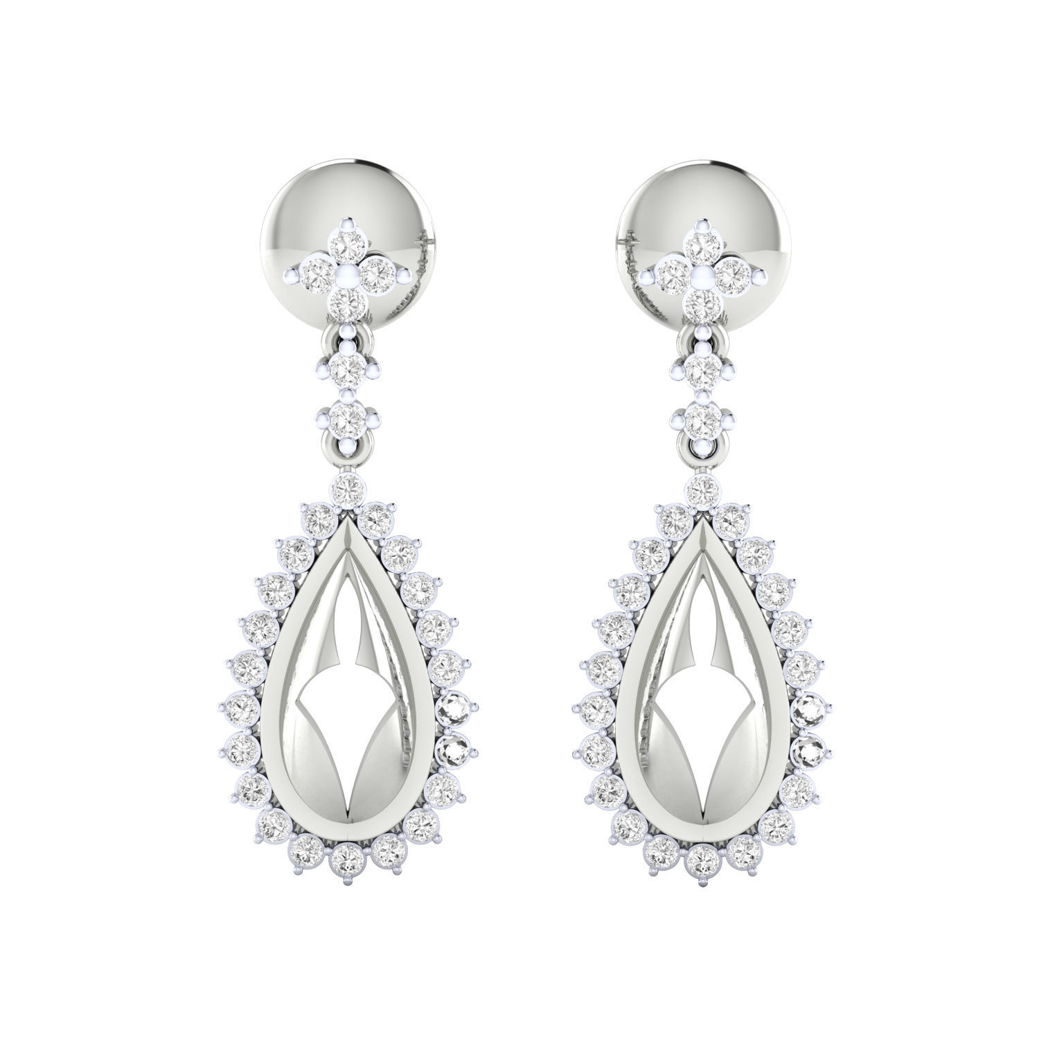 Women Long Drop Earrings STL JCD OBJ FBX Renders Details 3D print model_15