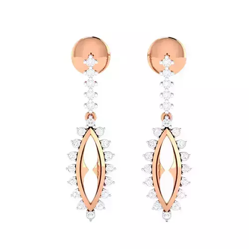 Women Long Drop Earrings STL JCD OBJ FBX Renders Details