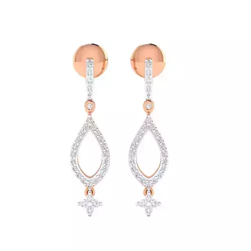 Women Long Drop Earrings STL JCD OBJ FBX Renders Details