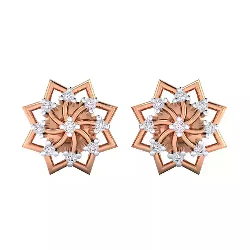 Women Stud Earrings STL JCD OBJ FBX Renders Details