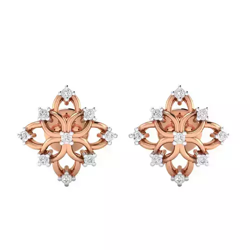 Women Stud Earrings STL JCD OBJ FBX Renders Details 3D print model
