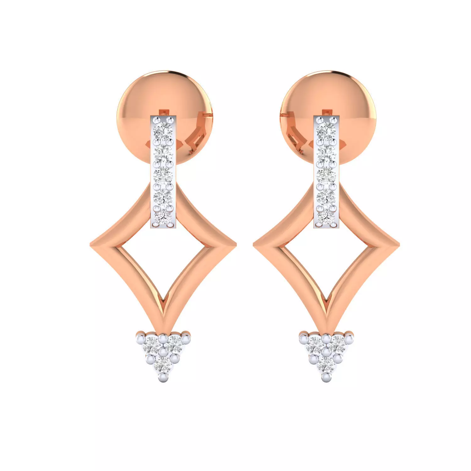 Women Earrings STL JCD OBJ FBX Renders Details 3D print model_0