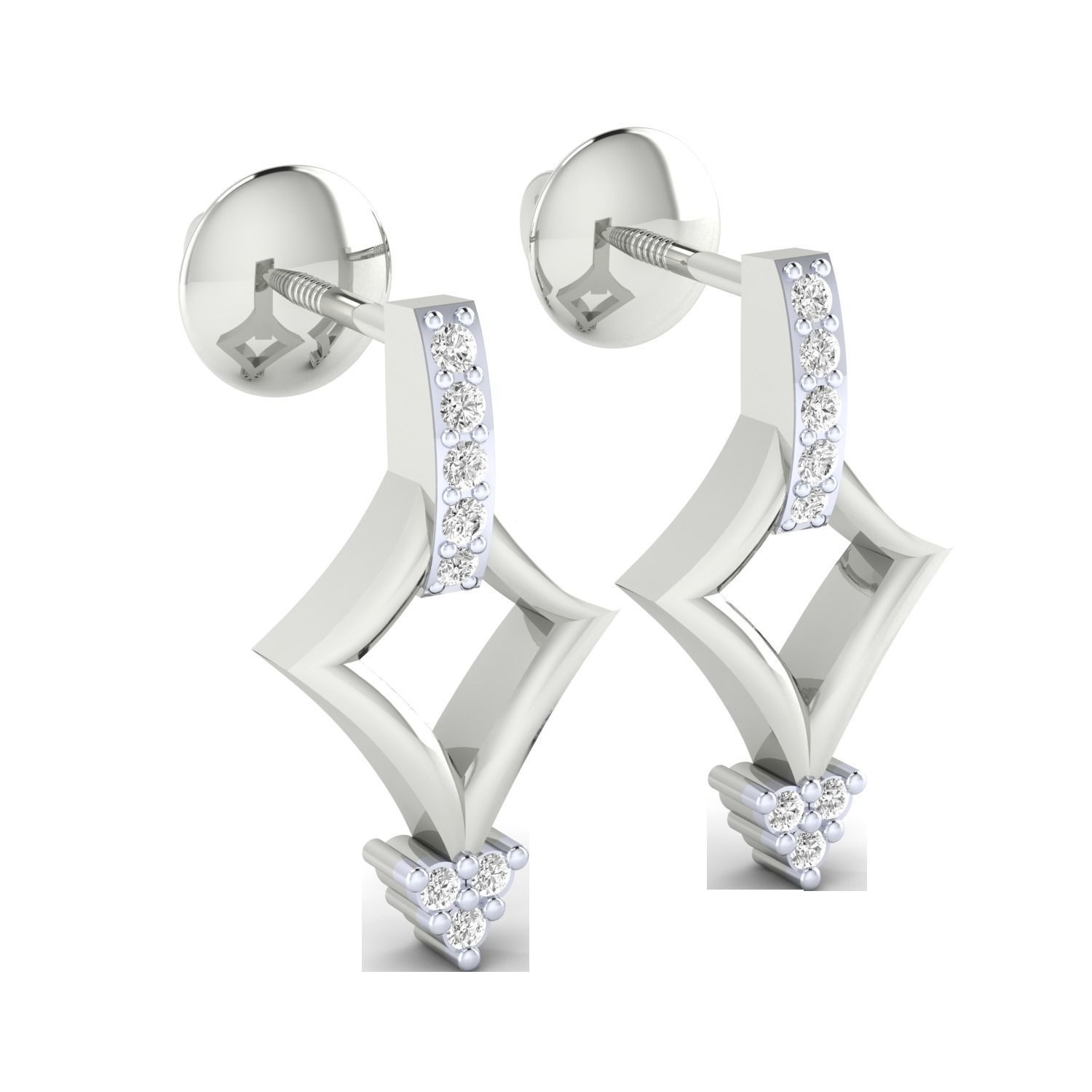 Women Earrings STL JCD OBJ FBX Renders Details 3D print model_4