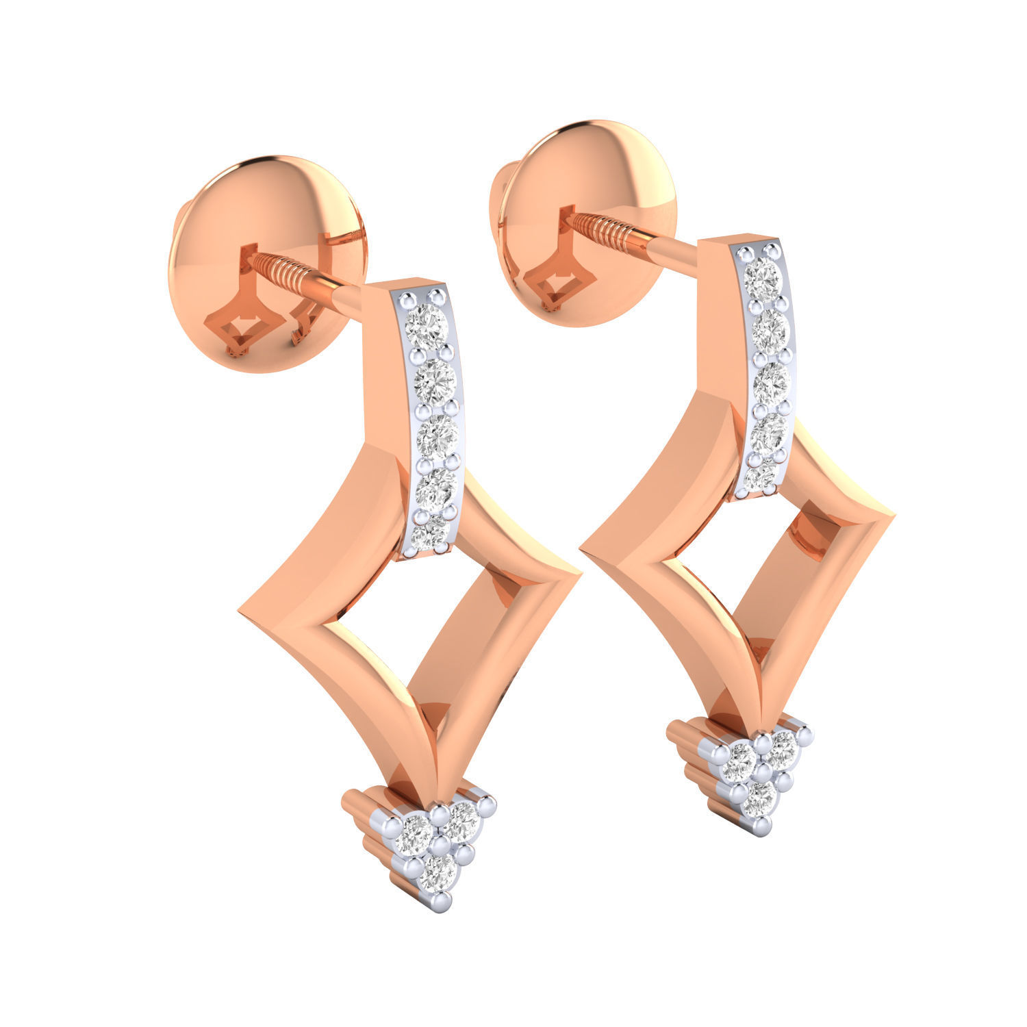 Women Earrings STL JCD OBJ FBX Renders Details 3D print model_1