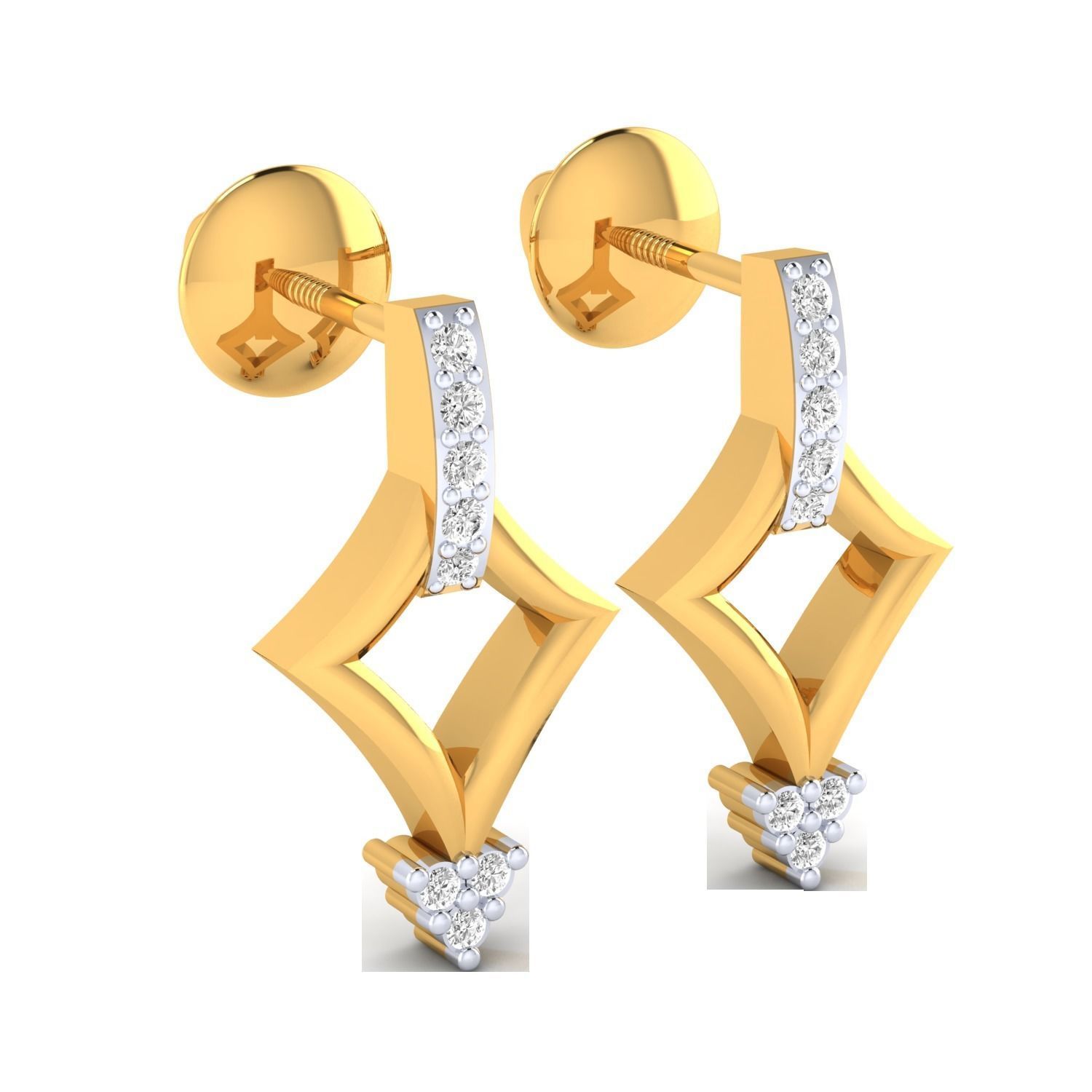 Women Earrings STL JCD OBJ FBX Renders Details 3D print model_6