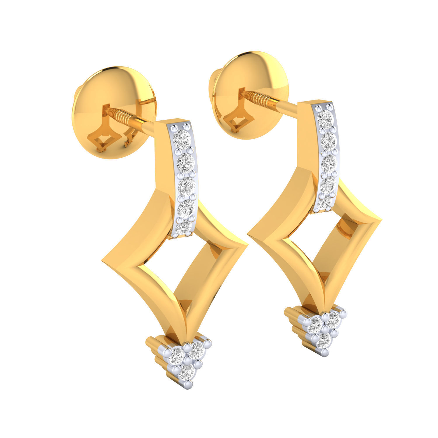 Women Earrings STL JCD OBJ FBX Renders Details 3D print model_5