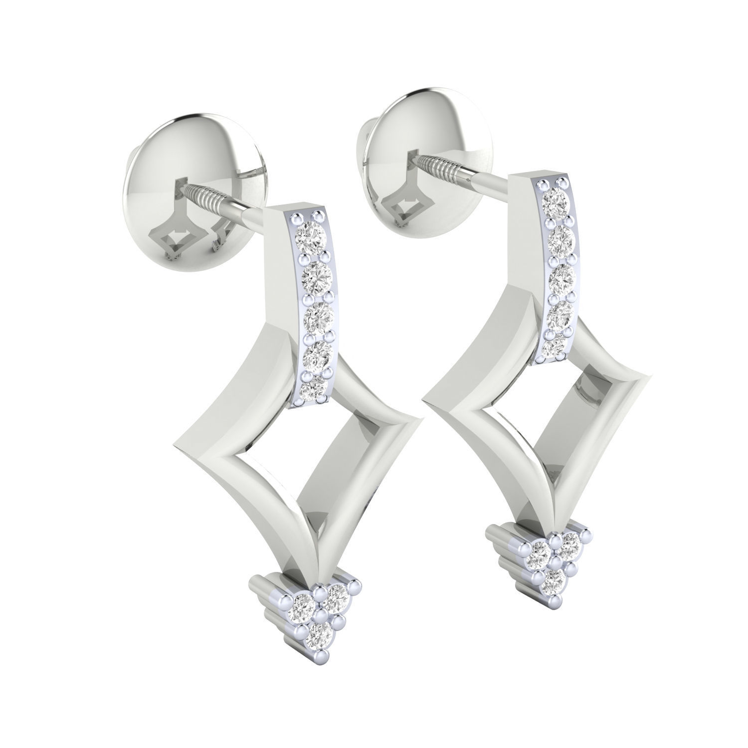 Women Earrings STL JCD OBJ FBX Renders Details 3D print model_3