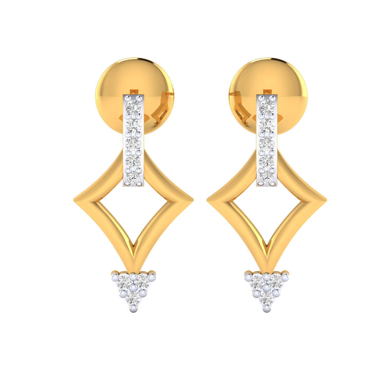 Women Earrings STL JCD OBJ FBX Renders Details 3D print model_16