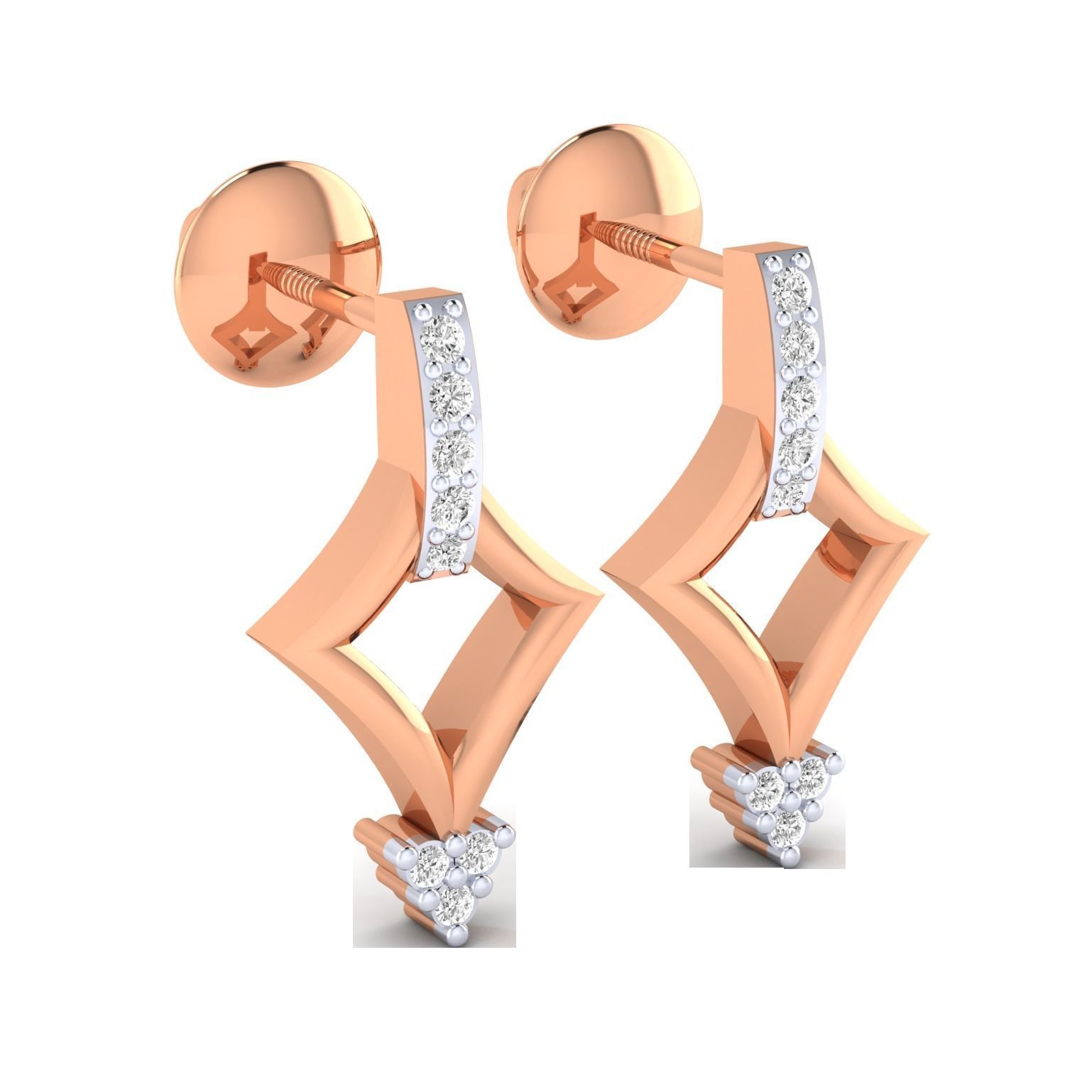 Women Earrings STL JCD OBJ FBX Renders Details 3D print model_2