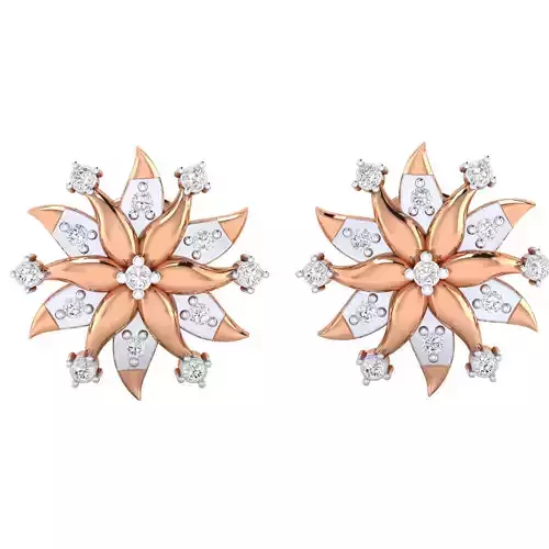 Women Stud Earrings STL JCD OBJ FBX Renders Details