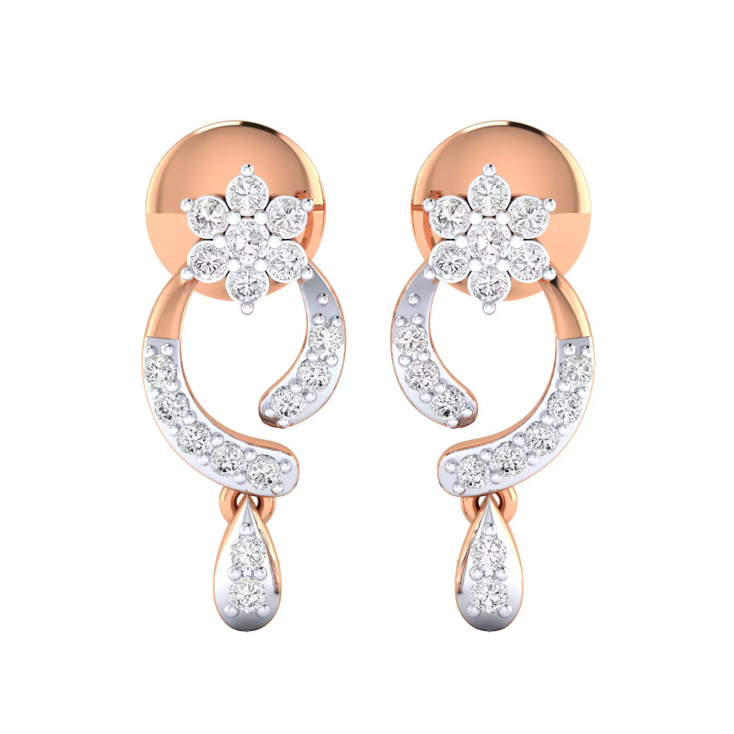 Women Earrings STL JCD OBJ FBX Renders Details 3D print model