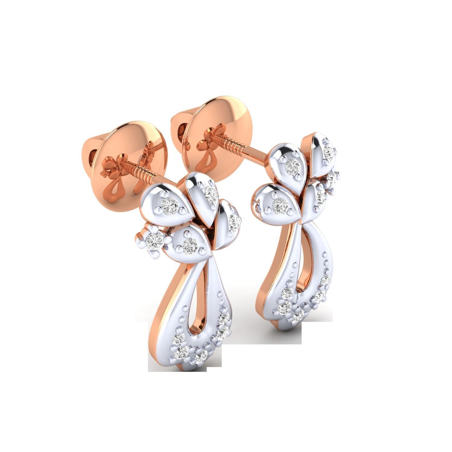 Women Earrings STL JCD OBJ FBX Renders Details 3D print model_4