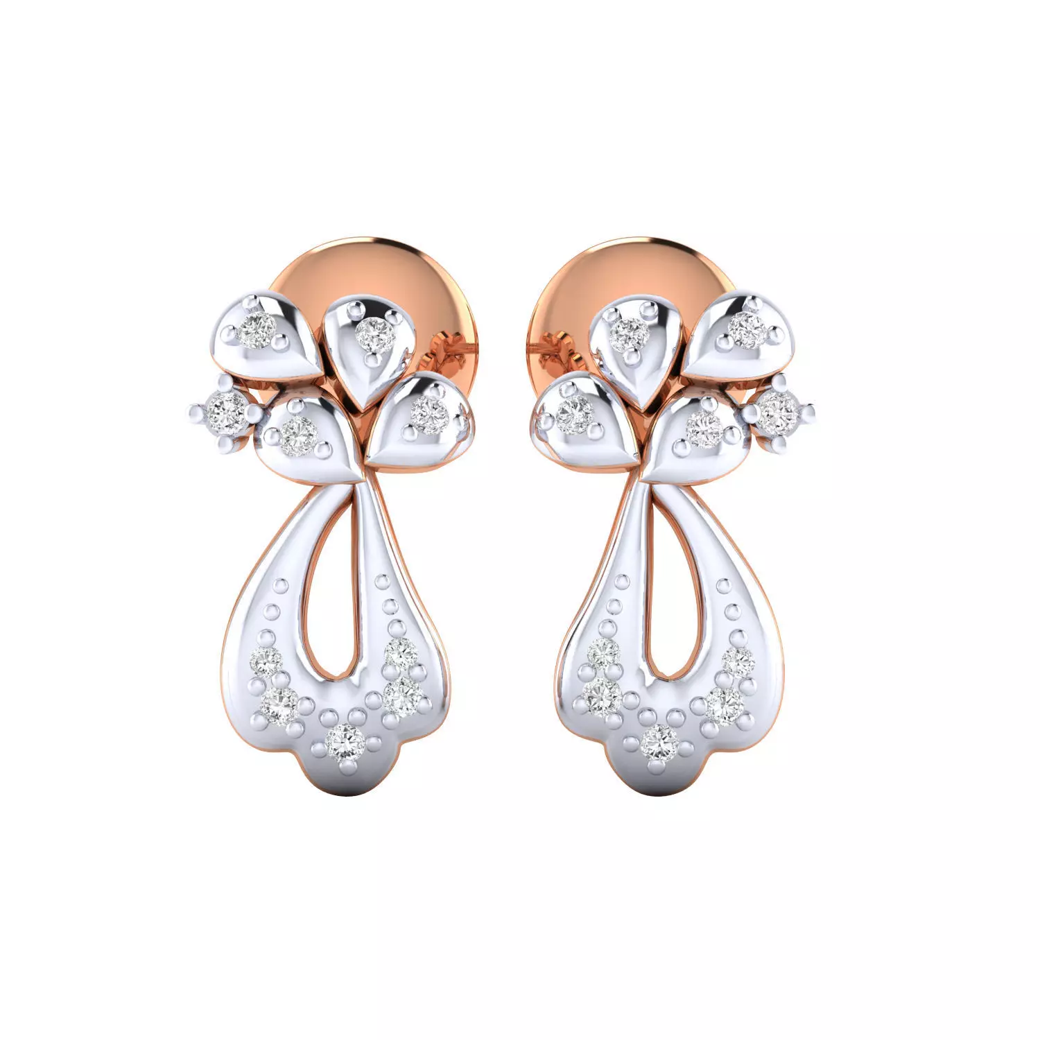 Women Earrings STL JCD OBJ FBX Renders Details 3D print model_0
