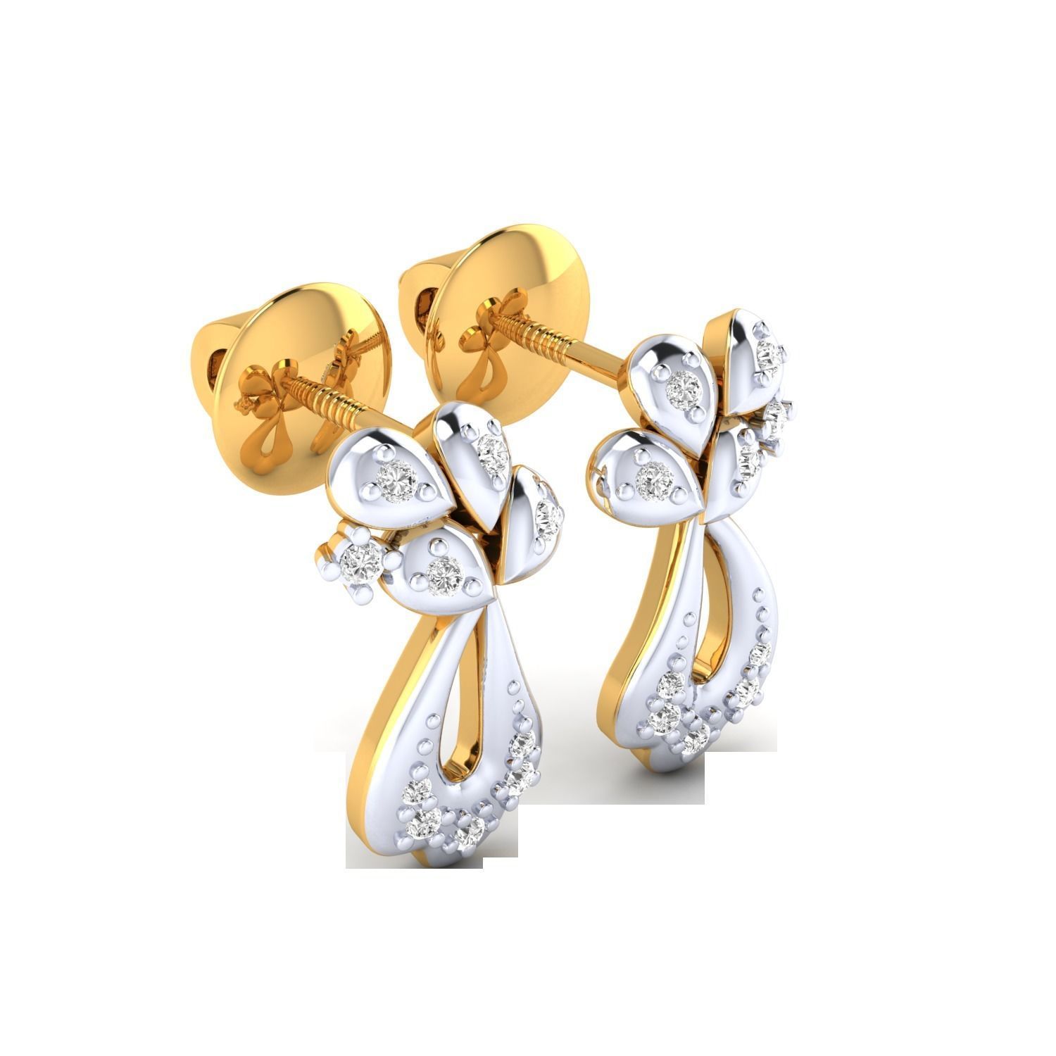 Women Earrings STL JCD OBJ FBX Renders Details 3D print model_2