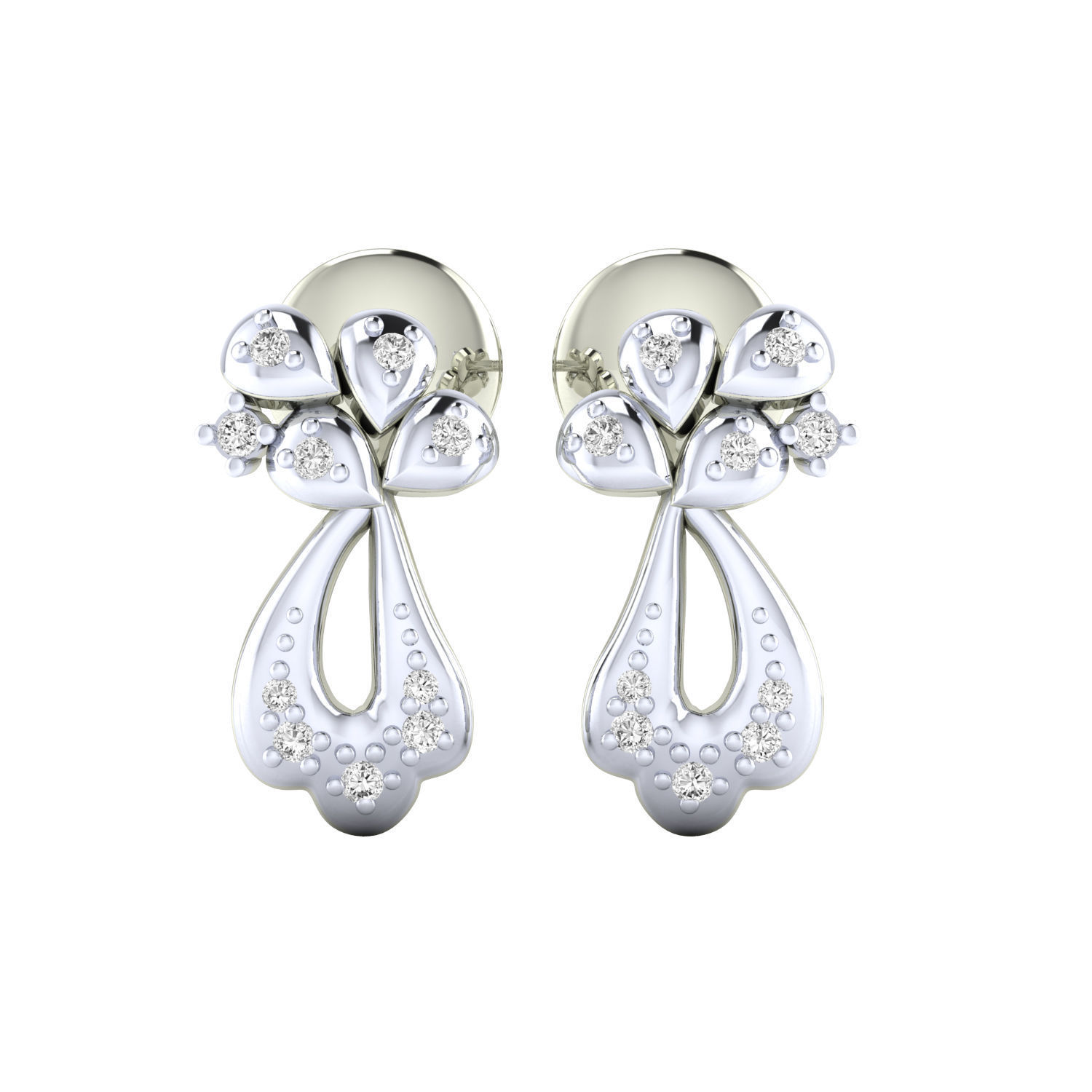 Women Earrings STL JCD OBJ FBX Renders Details 3D print model_15