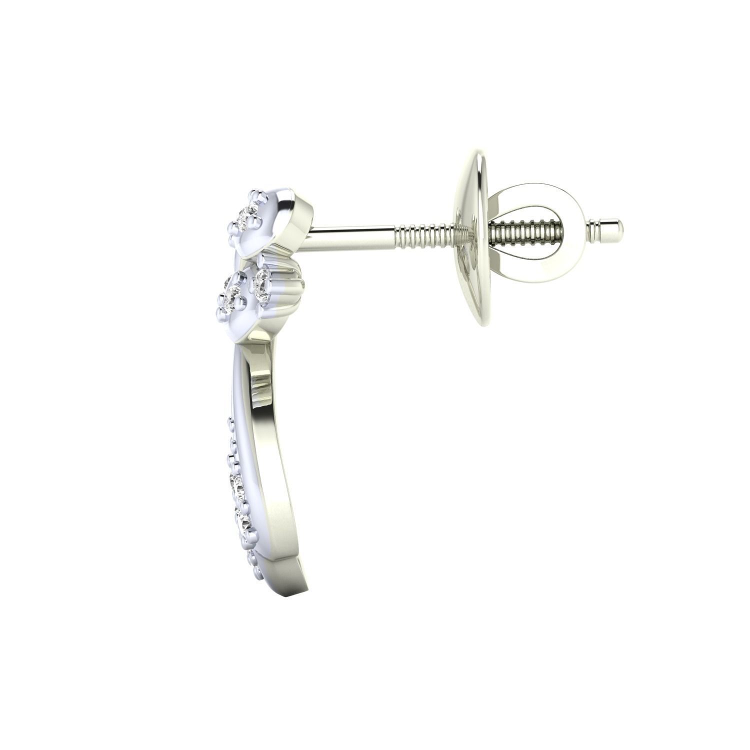 Women Earrings STL JCD OBJ FBX Renders Details 3D print model_12