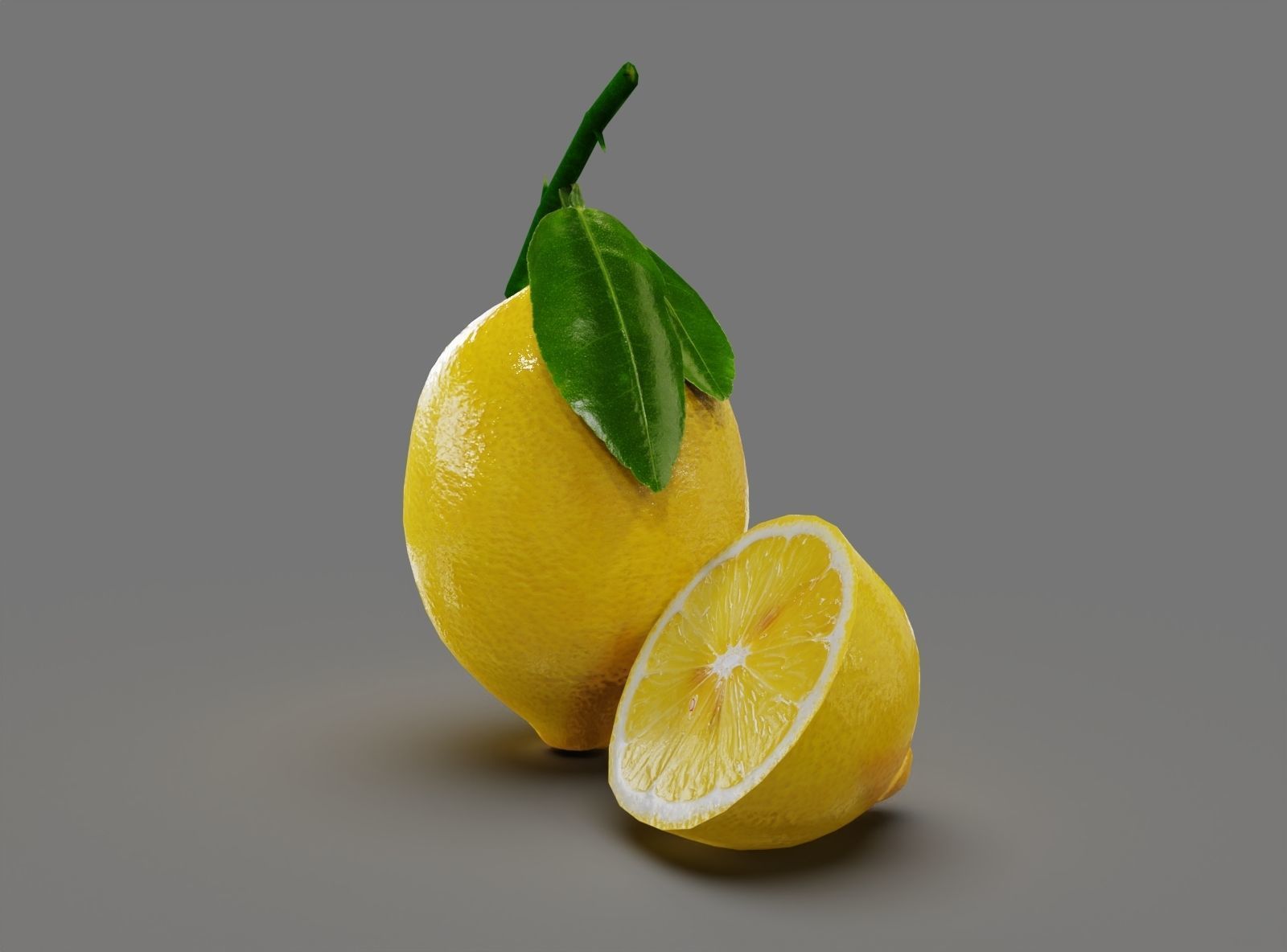 Fruits Lemon  Low-poly 3D model_1