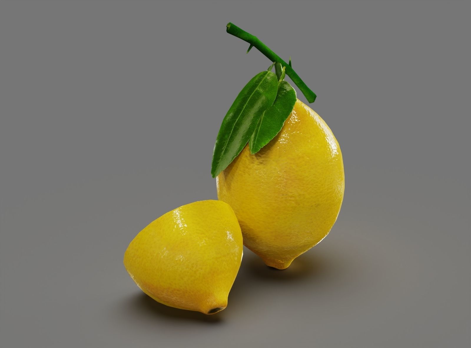 Fruits Lemon  Low-poly 3D model_2