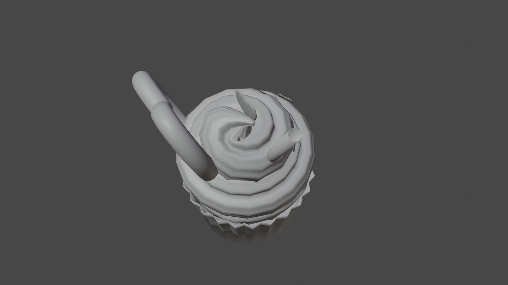 Cupcake 3d Model with heart on top 3D model_11