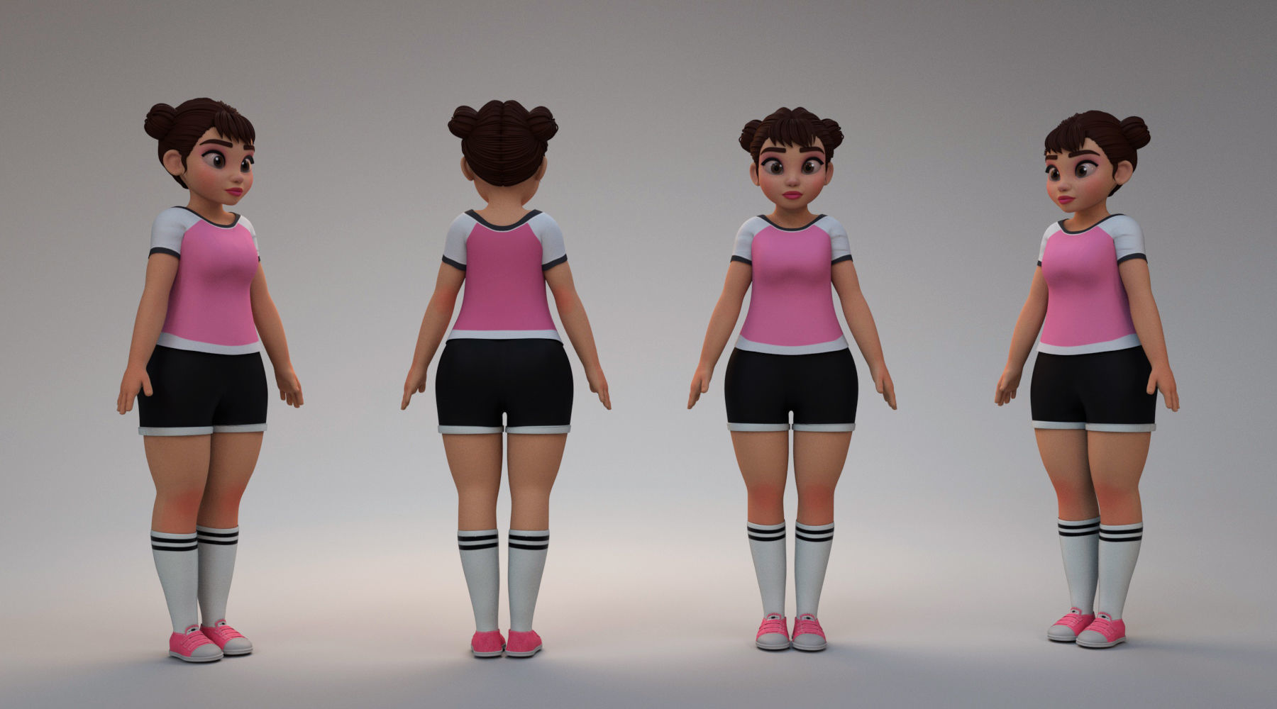 girl sport 3D model_5