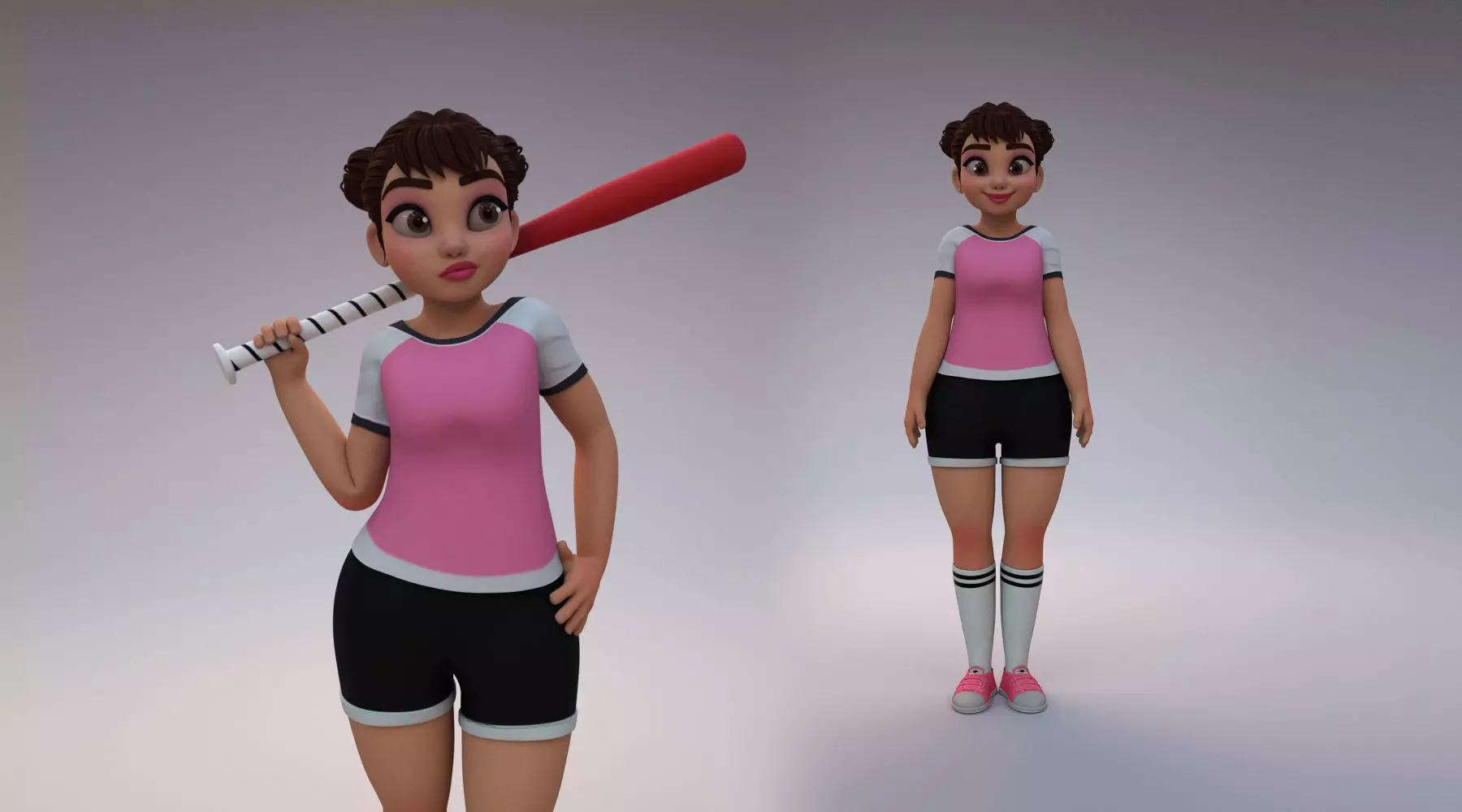 girl sport 3D model_0