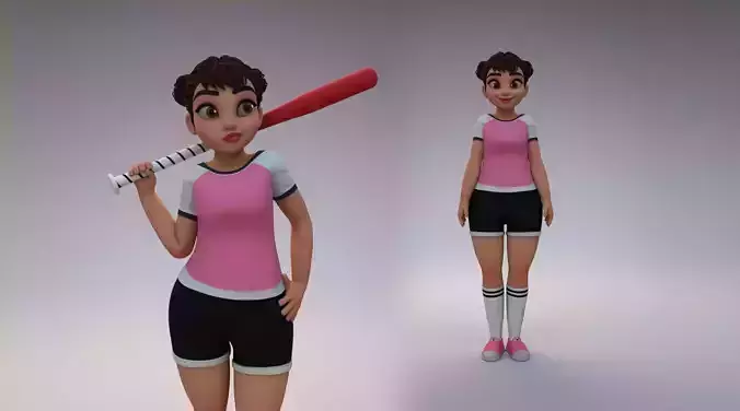 girl sport 3D model girl sport 3D model