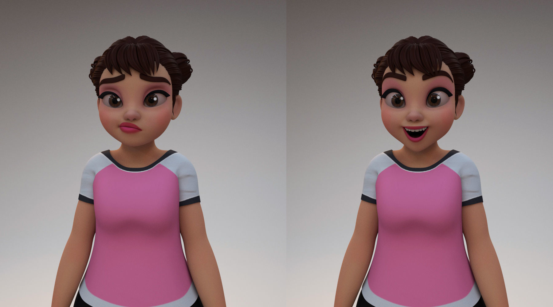 girl sport 3D model_2