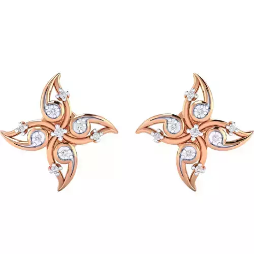 Women Stud Earrings STL JCD OBJ FBX Renders Details 3D print model