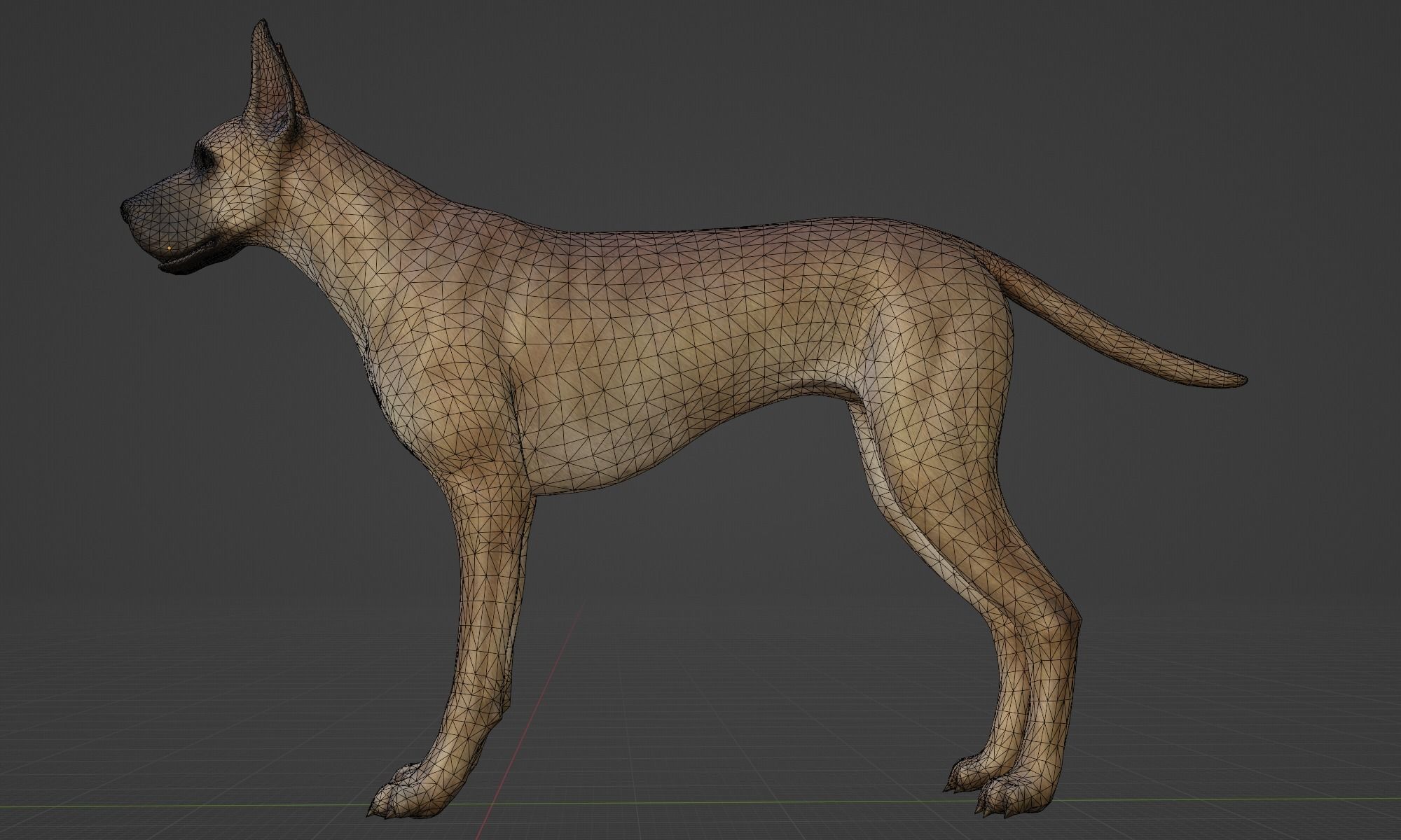 DOG - GREAT DANE  Low-poly 3D model_4